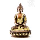 Amitabha Buddha réz szobor, arany-bronz - 21cm