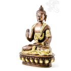 Áldó Buddha réz szobor, arany-bronz - 21cm