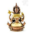 Csenrézi réz szobor, arany-bronz- 21 cm