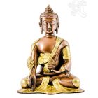 Gyógyító Buddha réz szobor, alj nélkül, arany-bronz - 20 cm