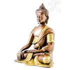 Shakyamuni Buddha réz szobor, alj nélkül - arany-bronz - 20 cm