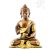 Áldó Buddha réz szobor, alj nélkül, arany-bronz - 20 cm