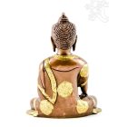 Áldó Buddha réz szobor, alj nélkül, arany-bronz - 20 cm