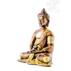 Amitabha Buddha réz szobor, alj nélkül, arany-bronz - 20 cm