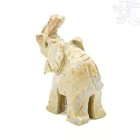 Emelt ormányú elefánt kőből faragott szobor - 3 cm