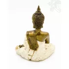 Imádkozó Buddha színes rezin szobor - 20 cm