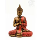 Imádkozó Buddha színes rezin szobor - 20 cm