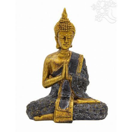 Imádkozó Buddha színes rezin szobor - 20 cm