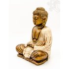 Amitabha Buddha színes rezin szobor - 21 cm