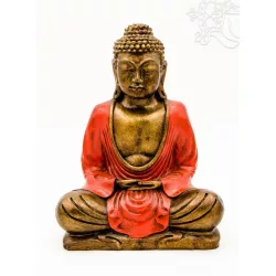 Amitabha Buddha színes rezin szobor - 21 cm