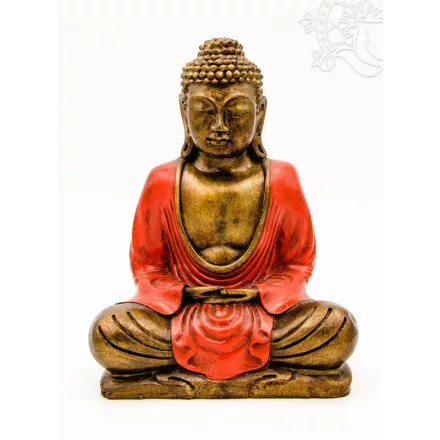 Amitabha Buddha színes rezin szobor - 21 cm