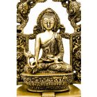 Gyógyító Buddha különleges réz szobor, matt sárga