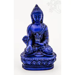 Gyógyító Buddha szobor rezin kék színű - 9 cm