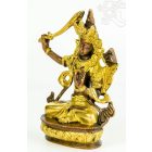 Manjushri réz szobor, arany-bronz - 14cm