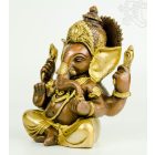 Ganesha réz szobor, arany-bronz - 14 cm