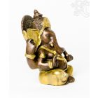 Ganesha réz szobor, arany-bronz - 14 cm