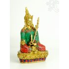 Guru Rinpoche réz szobor, kővel kirakott - 22 cm