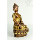 Shakyamuni Buddha réz szobor, arany-bronz - 30cm
