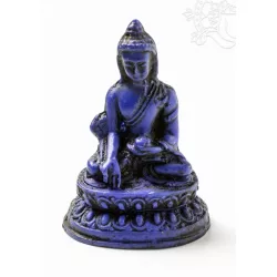Gyógyító Buddha szobor rezin kék színű - 5,5 cm