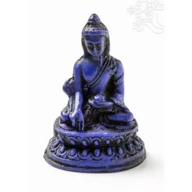 Gyógyító Buddha szobor rezin kék színű - 5,5 cm