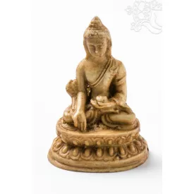 Gyógyító Buddha szobor rezin csont színű - 5,5 cm