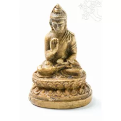 Áldó Buddha csont színű rezin szobor - 5,5 cm