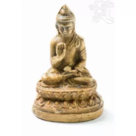 Áldó Buddha csont színű rezin szobor - 5,5 cm