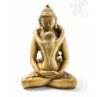 Buddha és Shakti (Samantabhadra) rezin szobor, csont színű - 8 cm