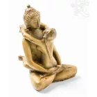 Buddha és Shakti (Samantabhadra) rezin szobor, csont színű - 8 cm