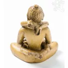 Buddha és Shakti (Samantabhadra) rezin szobor, csont színű - 8 cm