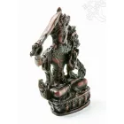 Manjushri, vörös színű rezin szobor - 7 cm