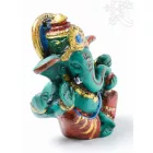 Ganesha kézzel festett rezin szobor - 6 cm