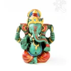 Ganesha kézzel festett rezin szobor - 6 cm
