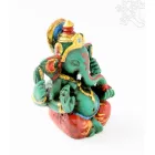 Ganesha kézzel festett rezin szobor - 6 cm