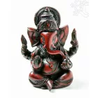 Ganesha, vörös színű rezin szobor - 9 cm
