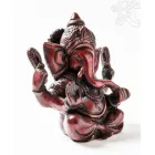 Ganesha, vörös színű rezin szobor - 15 cm