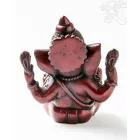 Ganesha, vörös színű rezin szobor - 15 cm
