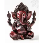 Ganesha, vörös színű rezin szobor - 25 cm