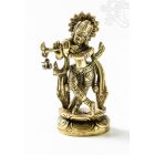 Krishna réz szobor, matt sárga - 10,5 cm
