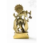 Krishna réz szobor, matt sárga - 10,5 cm