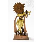 Krishna réz szobor, arany - bronz - 25 cm
