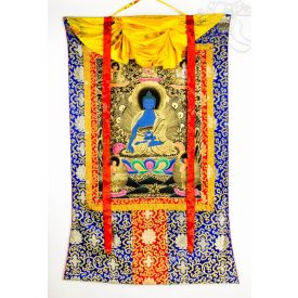   Gyógyító Buddha thangka - prémium minőség, hatalmas méretű