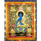 Gyógyító Buddha thangka - prémium minőség, hatalmas méretű