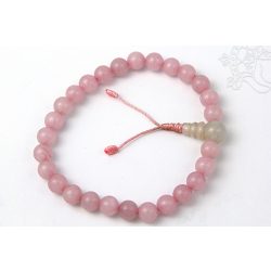   Rózsakvarc csukló mala, prémium minőség, gumis - a gyengéd nőiesség és érzékenység köve