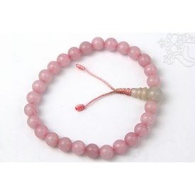   Rózsakvarc csukló mala, prémium minőség, gumis - a gyengéd nőiesség és érzékenység köve