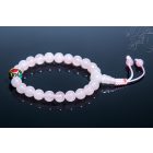 Rózsakvarc csukló mala türkiz és korall osztóval, állítható - 21 szemes- - a gyengéd nőiesség és érzékenység köve