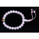 Rózsakvarc csukló mala türkiz és korall osztóval, állítható - 21 szemes- - a gyengéd nőiesség és érzékenység köve