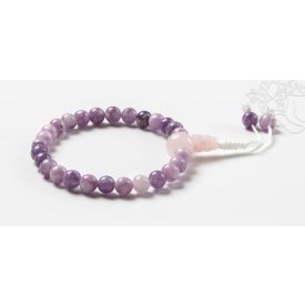   Lepidolit csukló mala, gumis - az átmenet és a nyitás köve