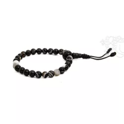   Tibeti dzi kő csukló mala gumis - a jó karma vonzásának köve