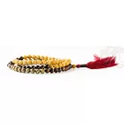 Rudraksha, macskaszem, vésett mantrás kagyló mala, bojtos
